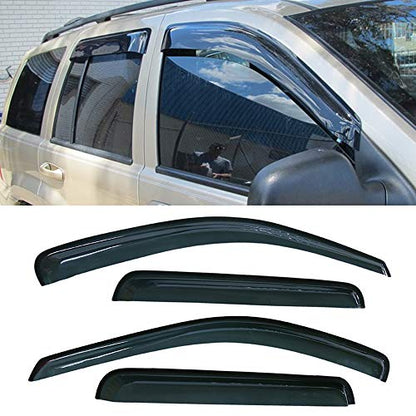 4pcs for 05 10 Grand Cherokee Window Visors Sun Rain Guard