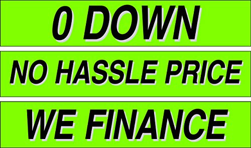 Ez line Vinyl Windshield Stickers 3 Dozen 15 Inch Chartreuse Slogan Dealership Pro Pack for Car Lots (36 Count)