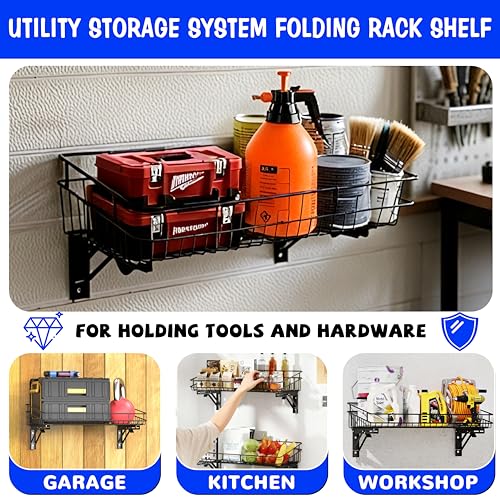 Large Folding Garage Shelf (2 Count)