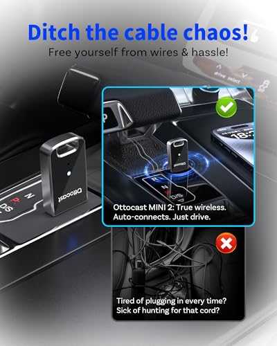 Mini Edge 2 in 1 Wireless Carplay Adapter & Wireless Android Auto Adapter for Apple iPhone Samsung or other AndroidPhone