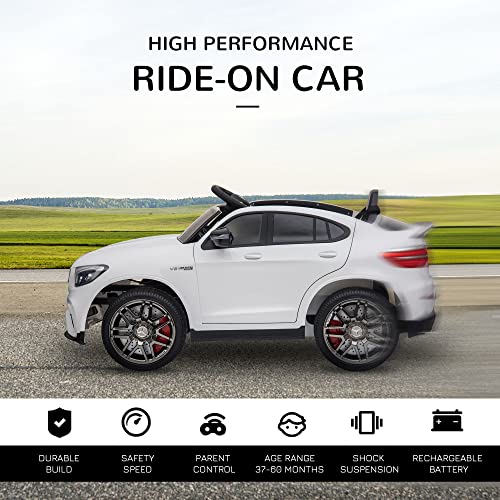 12V Toddler Ride On Car Mercedes Benz AMG GLC63S Coupe 2 Speed White