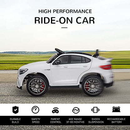 12V Toddler Ride On Car Mercedes Benz AMG GLC63S Coupe 2 Speed White
