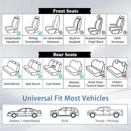 Nappa Faux Leather Car Seat Covers Full Set