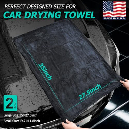2 Pack 1300GSM Microfiber Car Drying Towel