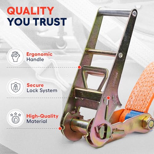 Heavy Duty Ratchet Straps 3 inch x 30 ft