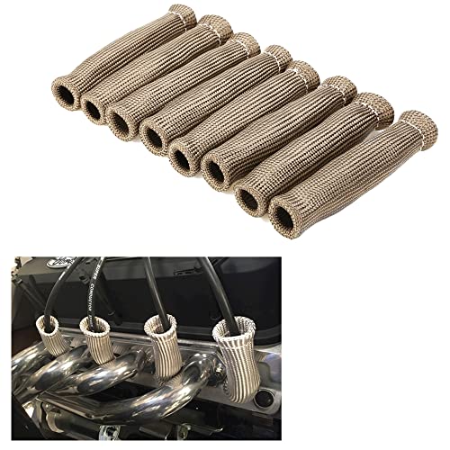 Titanium Spark Plug Wire Boots Thermal Protection Insulator Sleeve (8 Count)