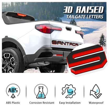 Tailgate Insert Letters Compatible for 2022 2023 2024 2025 Santa Cruz 4D Raised Tailgate Decal Letters
