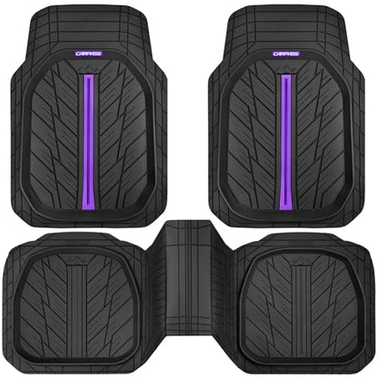 Tire Tread DeepDish Rubber Floor Mats for car Heavy Duty car mats All Weather (3 Count)
