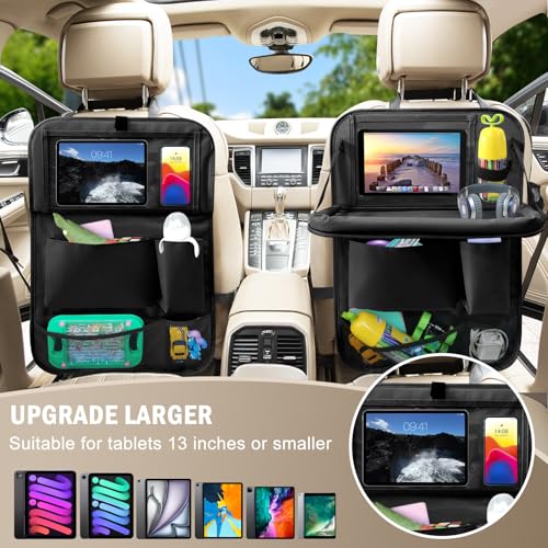 2Pack Car Backseat Organizer with Foldable Table Tray (2 Count)