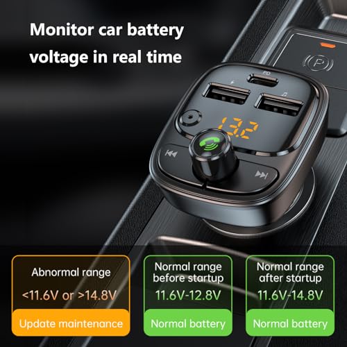 Bluetooth 5.3 FM Transmitter Car Adapter