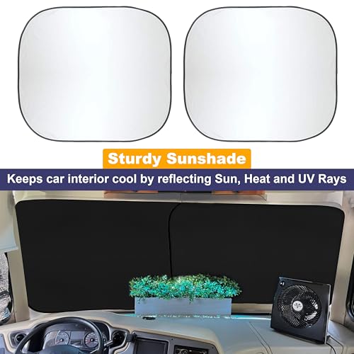 2 Piece Foldable RV Windshield Sun Shade