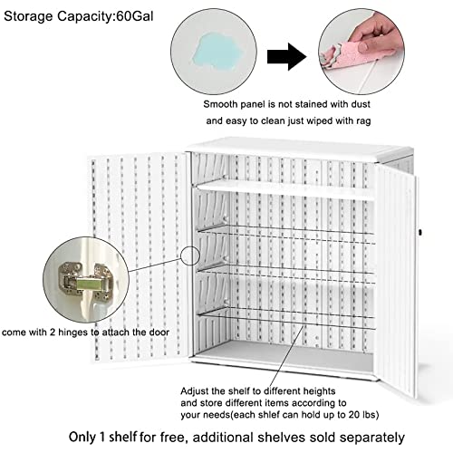Indoor Outdoor Storage Cabinet Waterproof with Shelf