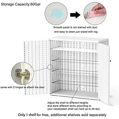 Indoor Outdoor Storage Cabinet Waterproof with Shelf