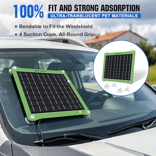 Upgrade 7.5W Solar Car Battery Charger Maintainer 12V Waterproof Solar Panel Portable Solar Trickle Charger for Car Truck Boat Lawn Mower RV Trailer Tractor Utility Vehicle Battery