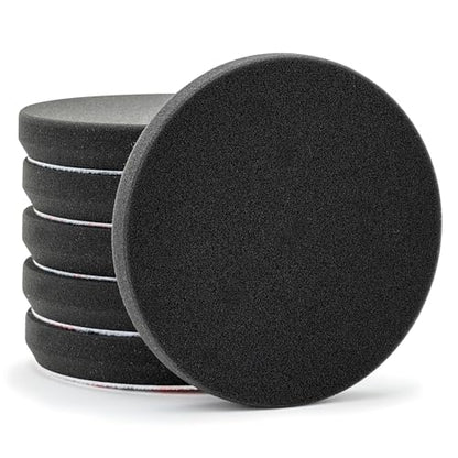 6.5 in Black Foam Finishing Pads (6 Count)