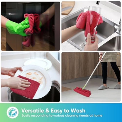 Red Microfiber Cleaning Cloth (12 Count)