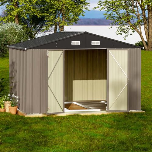 10x8 FT Outdoor Storage Shed with Floor Frame