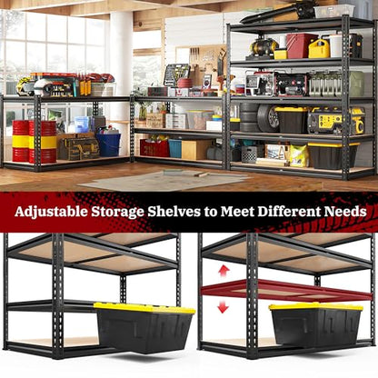 2500LBS Garage Shelving Heavy Duty 72''H Storage Shelves 40" W Heavy Duty 5 Tier Metal Shelves Adjustable Pantry Shelf for Closet Pantry Basement Kitchen Warehouse 72" H x 40" W x 20" D (2 Count)