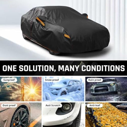 6 Layers Heavy Duty Car Cover Waterproof All Weather Size C3