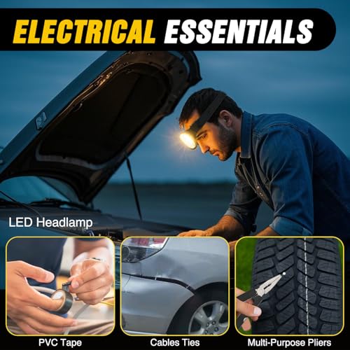 Car Roadside Emergency Kit with Jumper Cables Air Compressor
