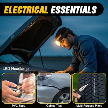 Car Roadside Emergency Kit with Jumper Cables Air Compressor