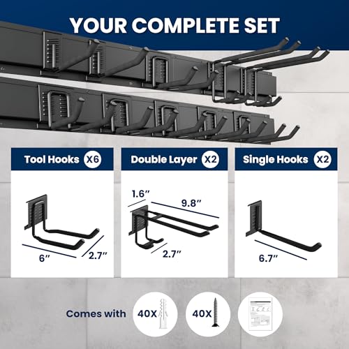 64'' All Metal Garage Tool Organizer Wall Mount (176 Ounce)