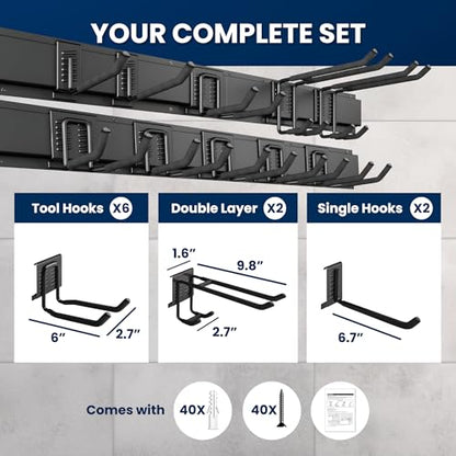 64'' All Metal Garage Tool Organizer Wall Mount (176 Ounce)