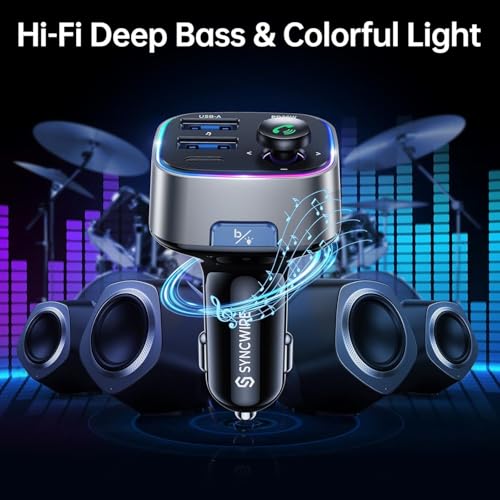 Bluetooth 5.4 FM Transmitter Car Adapter 48W