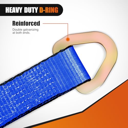 2" x 38" Axle Tie Down Straps with D (4 Count)