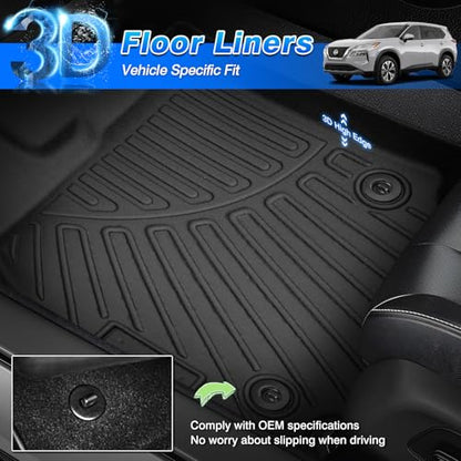 Floor Mats & Cargo Liner Custom Fit for Nissan Rogue 2021 (2 Count)