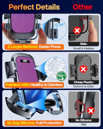 True Upgrade for Safety] Car Phone Holder Mount [Patent & Military