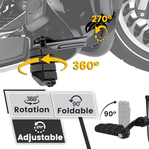 1.25" Highway Pegs Long Angled Pegs Adjustable for Harley Davidson Touring Road King Road Glide Street Glide Electra Glide Dyna Sportster Softail 1 1