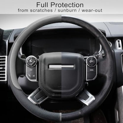 Breathable Car Steering Wheel Cover 16 inch Auto Universal Leather Wrap Non