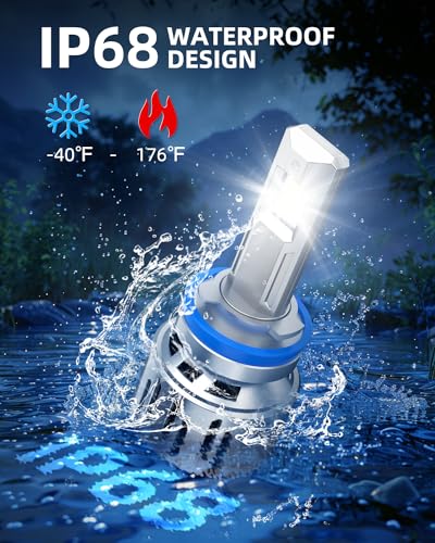 H9 H8 H11 LED Bulb 900% Brightness 6500K White (2 Count)