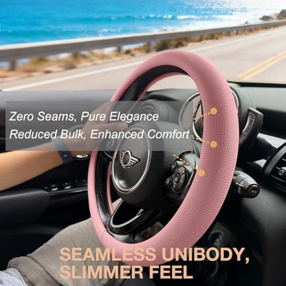 Large Size Nappa Leather Steering Wheel Cover 15.75In
