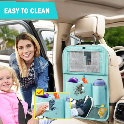 2Pack Car Backseat Organizer with Foldable Table Tray (2 Count)