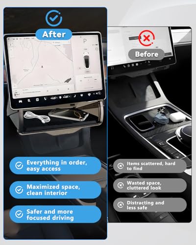 Under Screen Storage Box Designed for Tesla Model Y 2019~2024