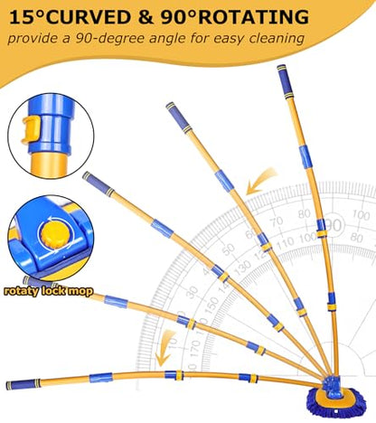 56.7" Car Wash Brush Mop Kit Mitt Sponge with Long Handle Car Cleaning Supplies Kit Tools Car Washing Duster Exterior Scratch Free