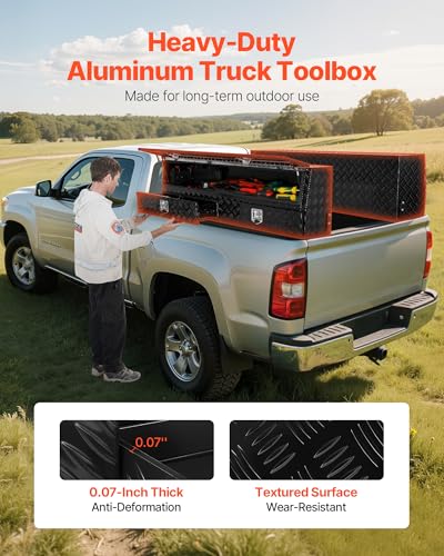 Truck Tool Box 72 x 21 x 13 Aluminum Storage Box with Two Drawers