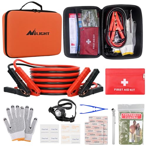 Car Roadside Emergency Kit with Jumper Cables