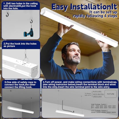 8FT LED Linear Strip Light 6 Pack (6 Count)