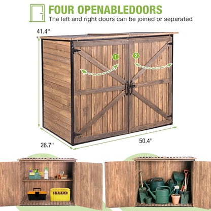 Weatherproof Outdoor Trash Can Shed
