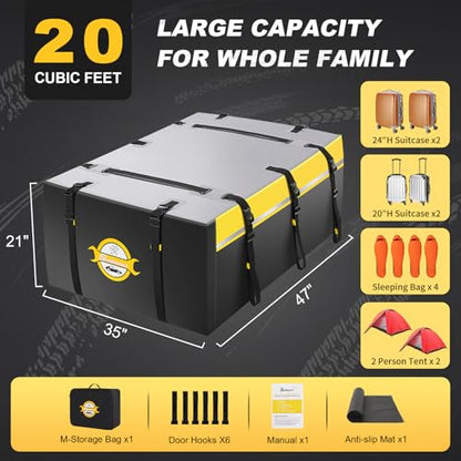 Rooftop Cargo Carrier Bag Waterproof 20 Cubic Feet
