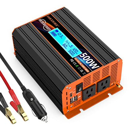 500 Watt Pure Sine Wave Power Inverter 12V DC to 110V 120V Converter for Home