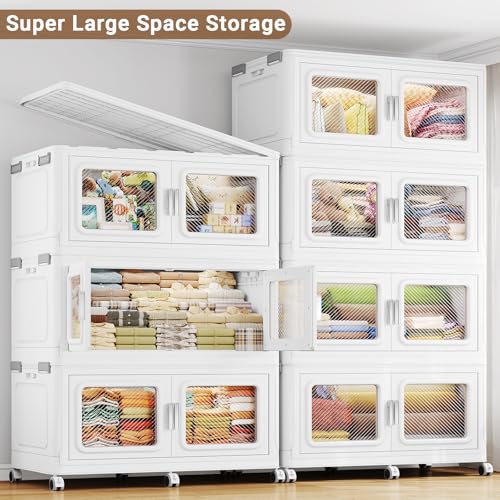 880 Qt Extra Large Stackable Storage Bin with Lids (4 Count)
