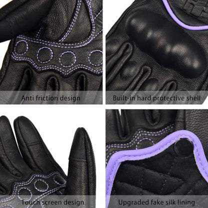 Harssidanza Woman Touch Motorcycle Racing Gloves GL016US Light Purple S