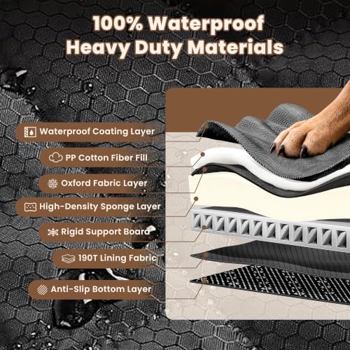 Hard Bottom Dog Car Seat Cover for Back Seat with Door Protector