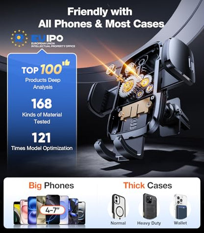 Ultra Durable Phone Holders for Your Car【96+LBS Strongest Suction】 Car Phone Holder Mount