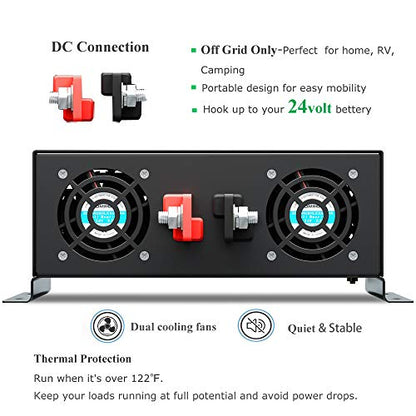 Strong Driving Capacity 2500W 24VDC to 120VAC Pure Sine Wave Inverter Power Converter