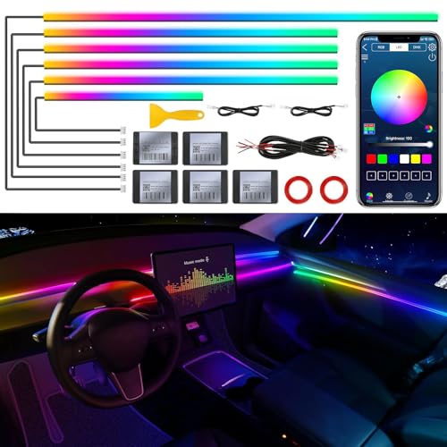 Dreamcolor Acrylic Interior Car LED Strip Light with Wireless APP